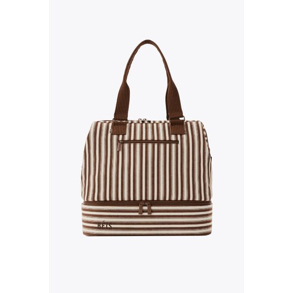 Beis Handbags - NWT Beis Mini Weekender in Maple Stripe